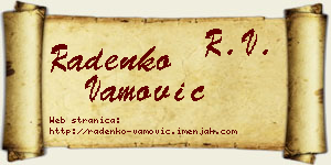 Radenko Vamović vizit kartica